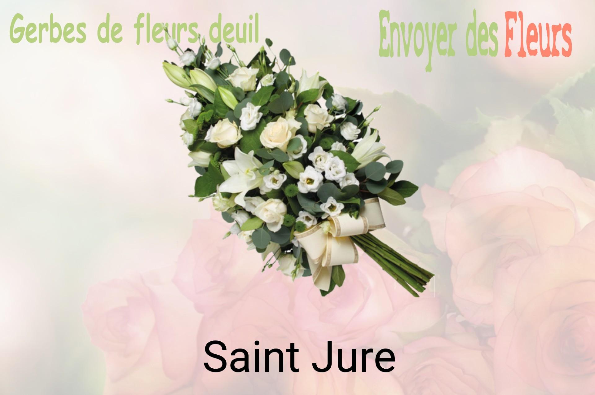 Gerbe de fleurs de deuil livrée à Saint-Jure